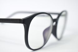 Side view of spectacles in plain studio