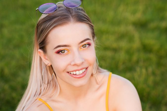 Portrait of a female on grass