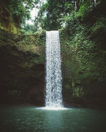 turquoise natural bay waterfall in Bali