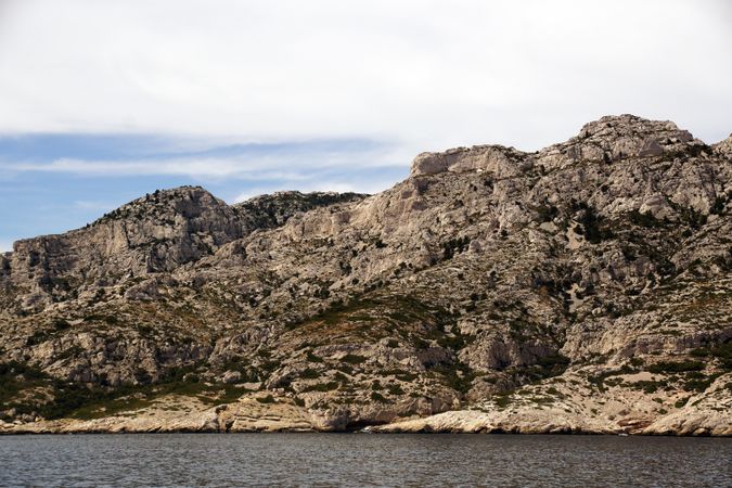 Beautiful limestone rocks on seashore