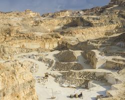Drone view of stone quarry