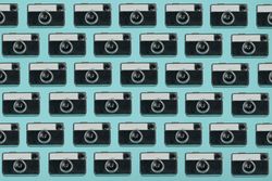 Pattern of retro photo cameras
