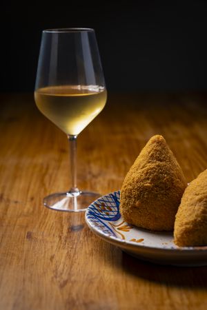 Sicilian Arancino with Wine