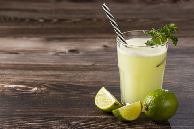 Refreshing lemonade with mint. Lemonade, summer drink.