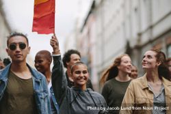 LGBTQIA community during a pride parade 5wmk1b