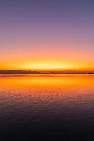 Sunset with reflections in the water