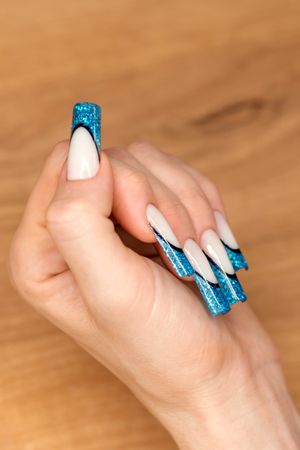 Modern Manicure with Glitter Accents
