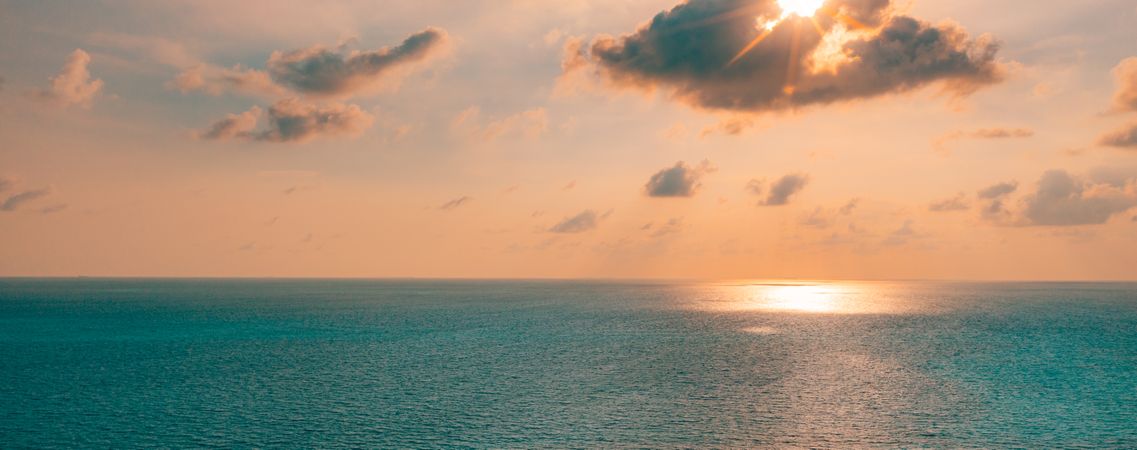 Wide shot of beautiful sky in the Maldives