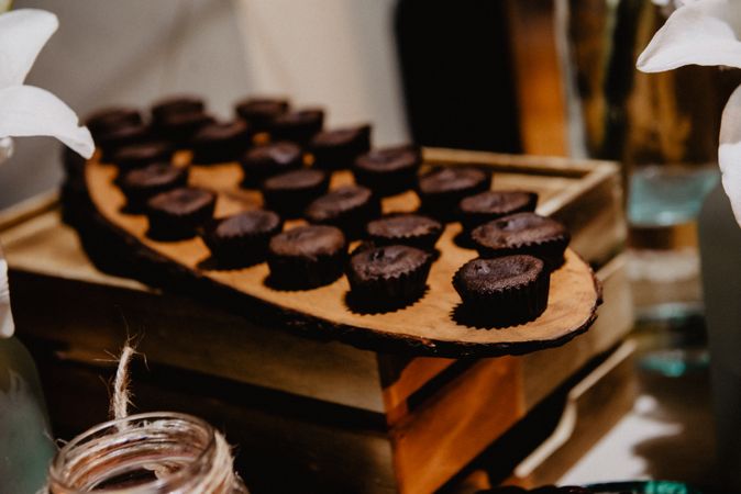 Set of tasty chocolate cakes