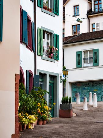 Streets of beautiful Basel. The comfort of an old European city