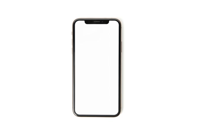 Phone with empty screen isolated on plain background