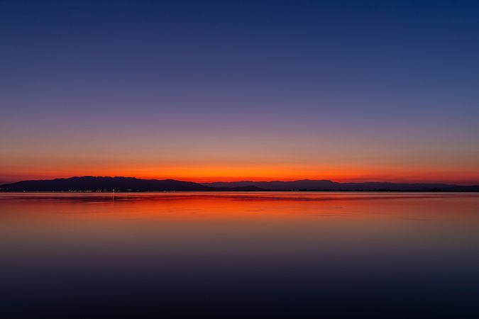 Sunset with reflections in the water