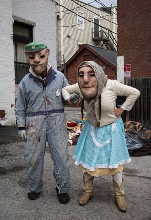Characters from the Bread and Puppet Theater in Glover, Vermont