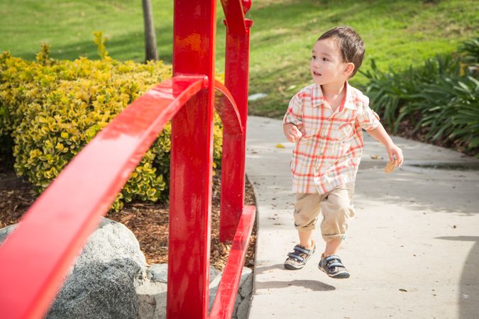 Boy Having Fun at the Park.