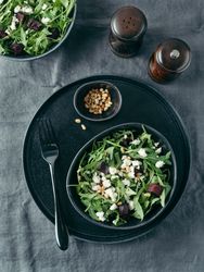 Aragula, beet and cheese salad, top view