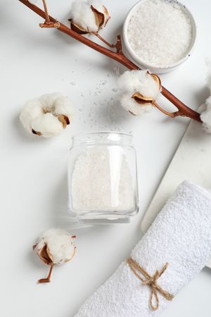 Sea salt, concept of spa and self care