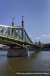 Liberty Bridge on a clear day in Hungary, vertical 0LR1V4