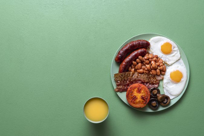 Close up of English breakfast