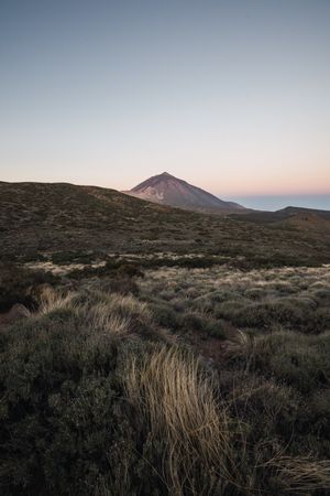 Mountain peak in desert valley