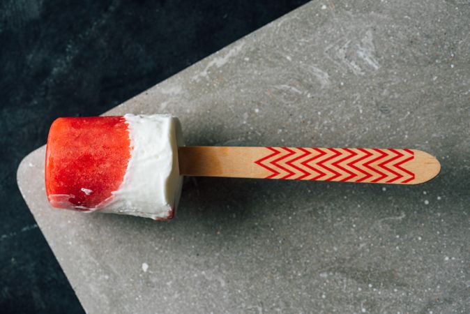 Watermelon and cream popsicle