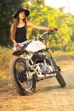 female on motorbike