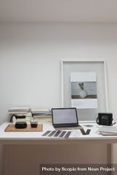 Laptop on desk a desk in an office bGXw20