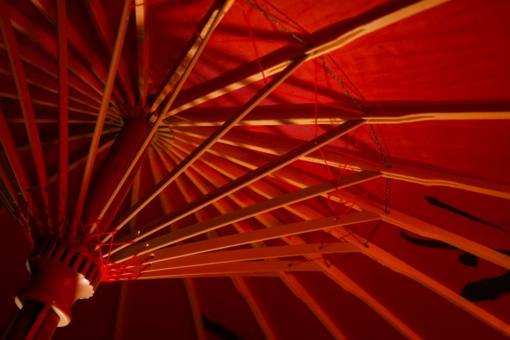 Traditional japanese umbrella, traditional japanese accessories concept