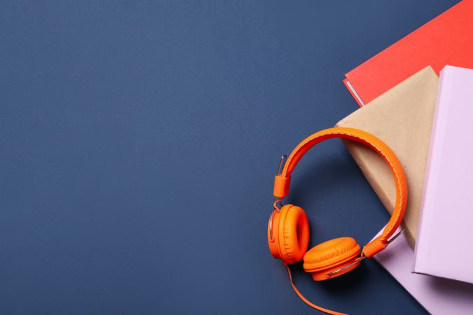 Concept of audio book, space for text
