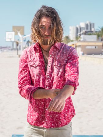 Relaxed man standing on beach