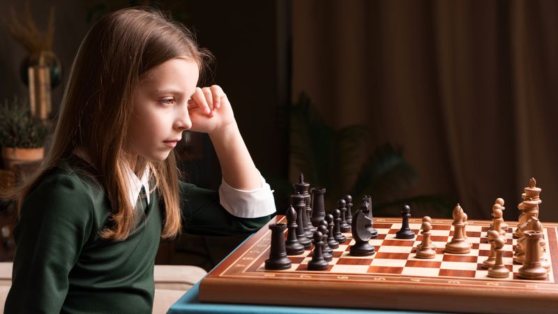 Chess player teenager girl