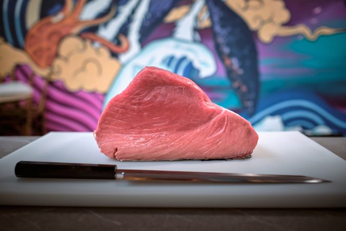 Delicious fresh bluefin tuna loin