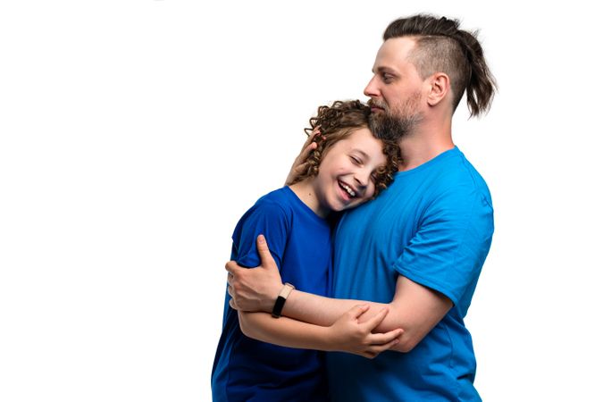 Family portrait dad and daughter