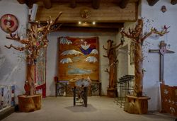Gift shop of the Santo Niño de Atocha Chapel, built in 1857 in Chimayó, New Mexico