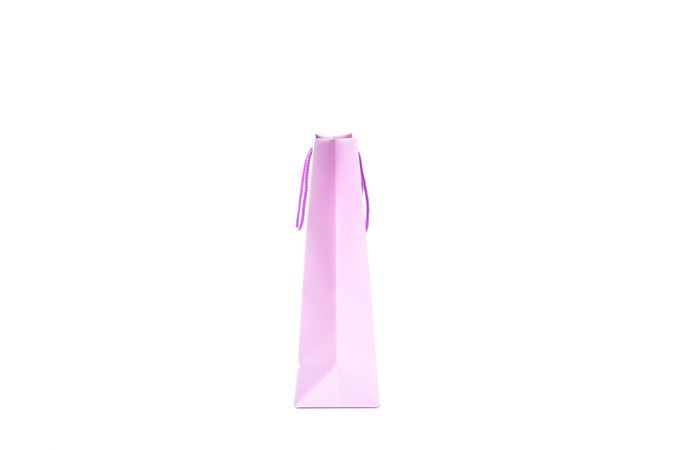 Purple paper bag isolated on blank background