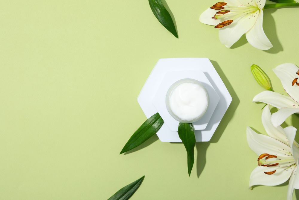 Concept of skin care, cream cosmetic, space for text