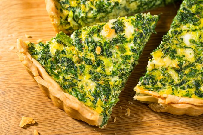 Homemade French Spinach Quiche Tart