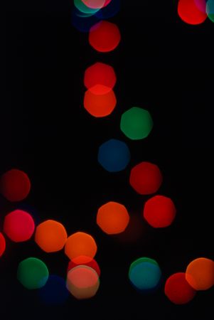 Red and green bokeh holiday lights