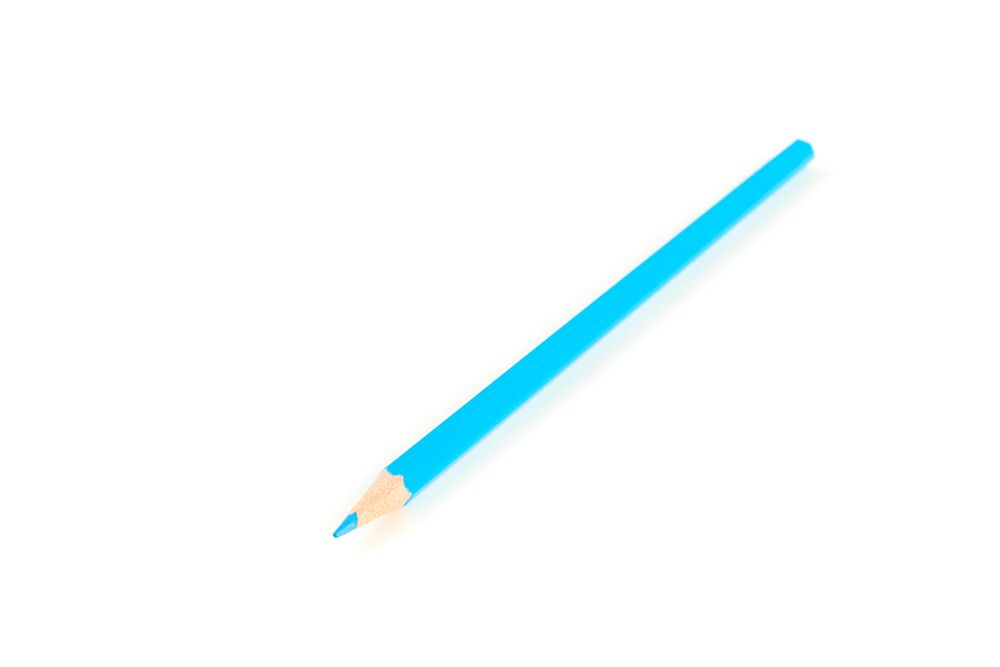 Color pencil isolated on studio background, closeup. Stationery