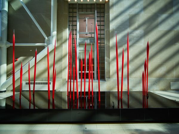 Dale Chuhuly's modernist sculpture, "The Reeds," Toledo, Ohio