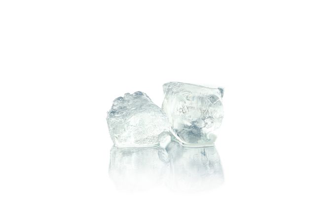 Ice cubes on blank background