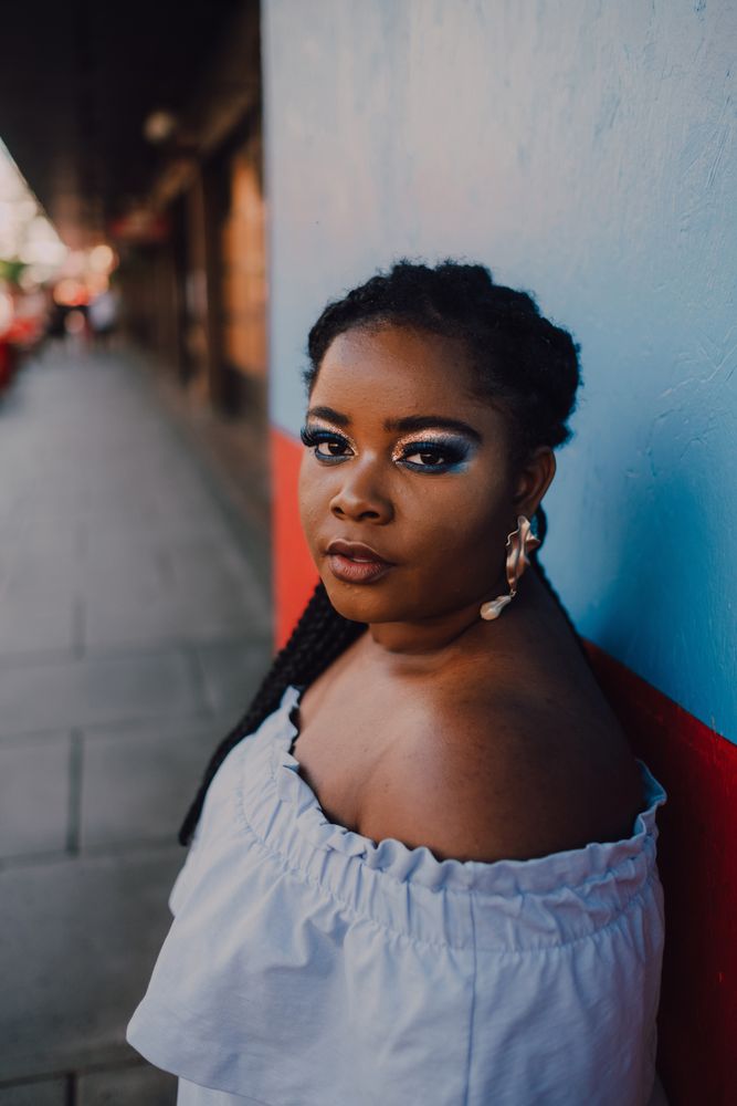 Dreamy trendy Black woman
