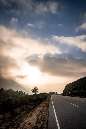 Mountain road at dusk