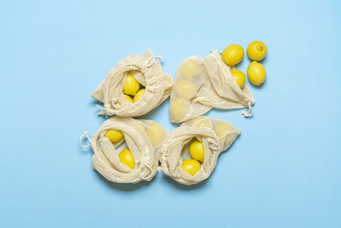Eco bags with lemons