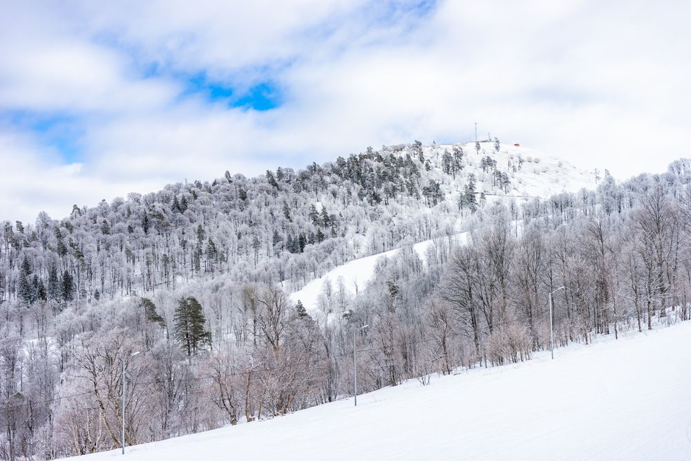 Caucasus mountain covered with snow