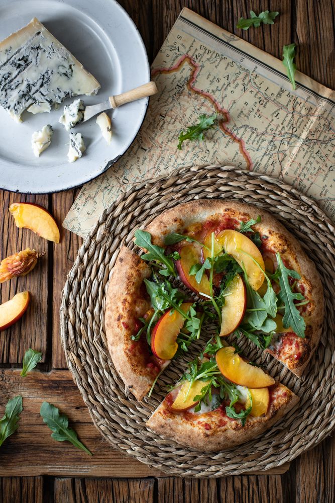 Close up of summer pizza