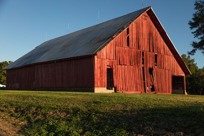 Stately red barn near the settlement of Guion in Parke County, Indiana