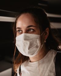 Portrait of teenage girl with facemask