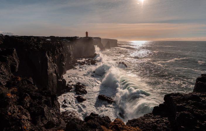 Landscape of lighthouse in Iceland