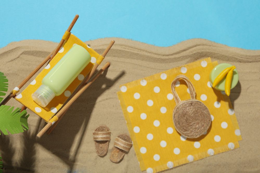 The concept of summer holidays, a place to rest on the beach.