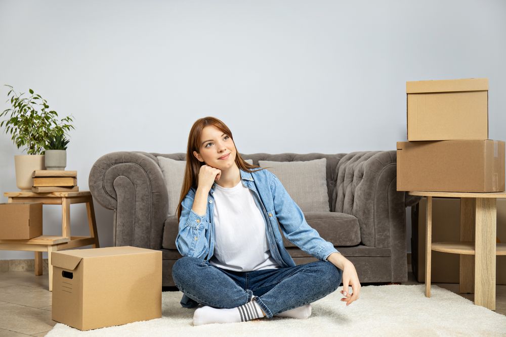 Concept of move with a young woman